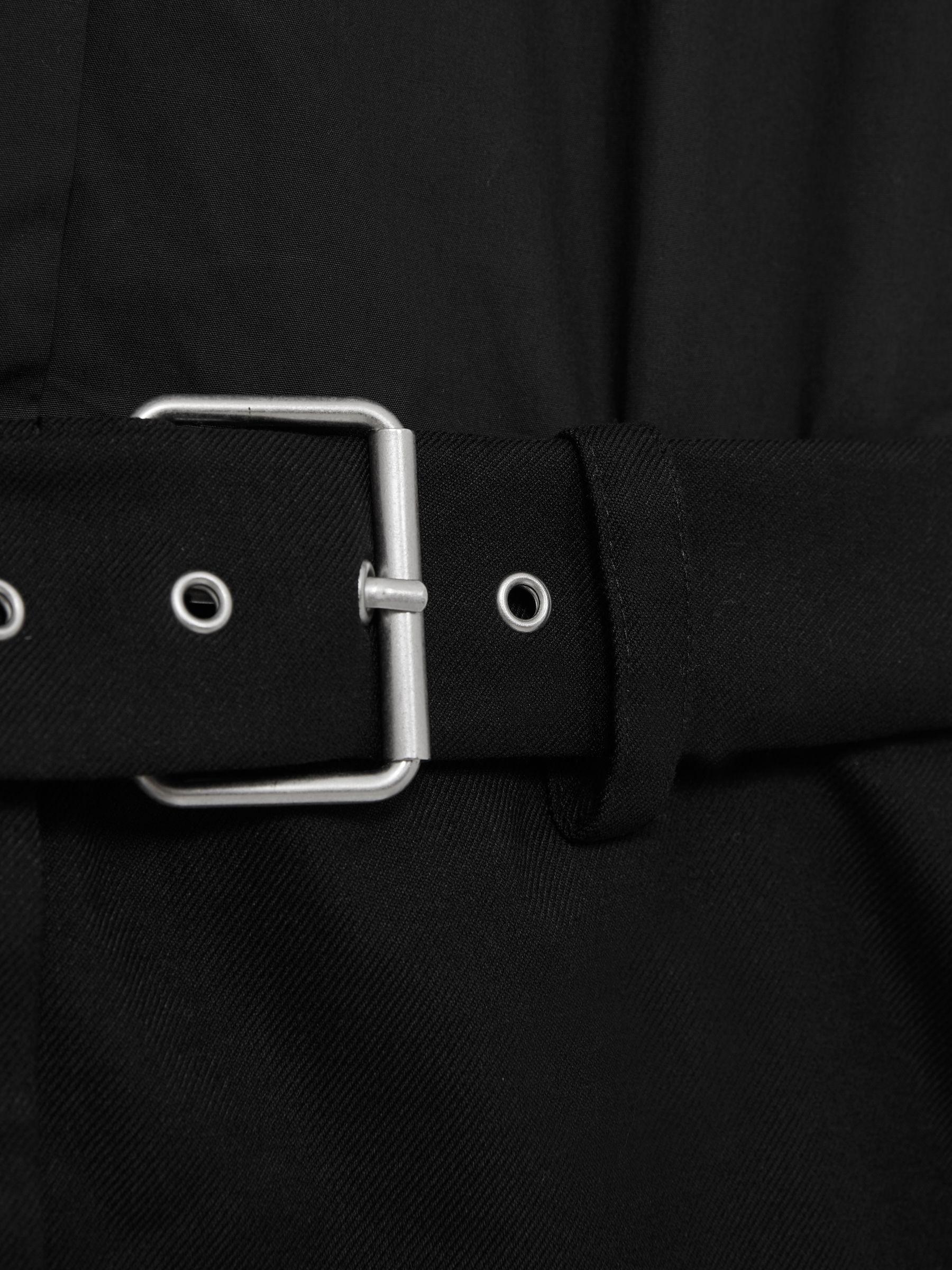 Cotton Woven Belted Shirt Dress in Black Product Image