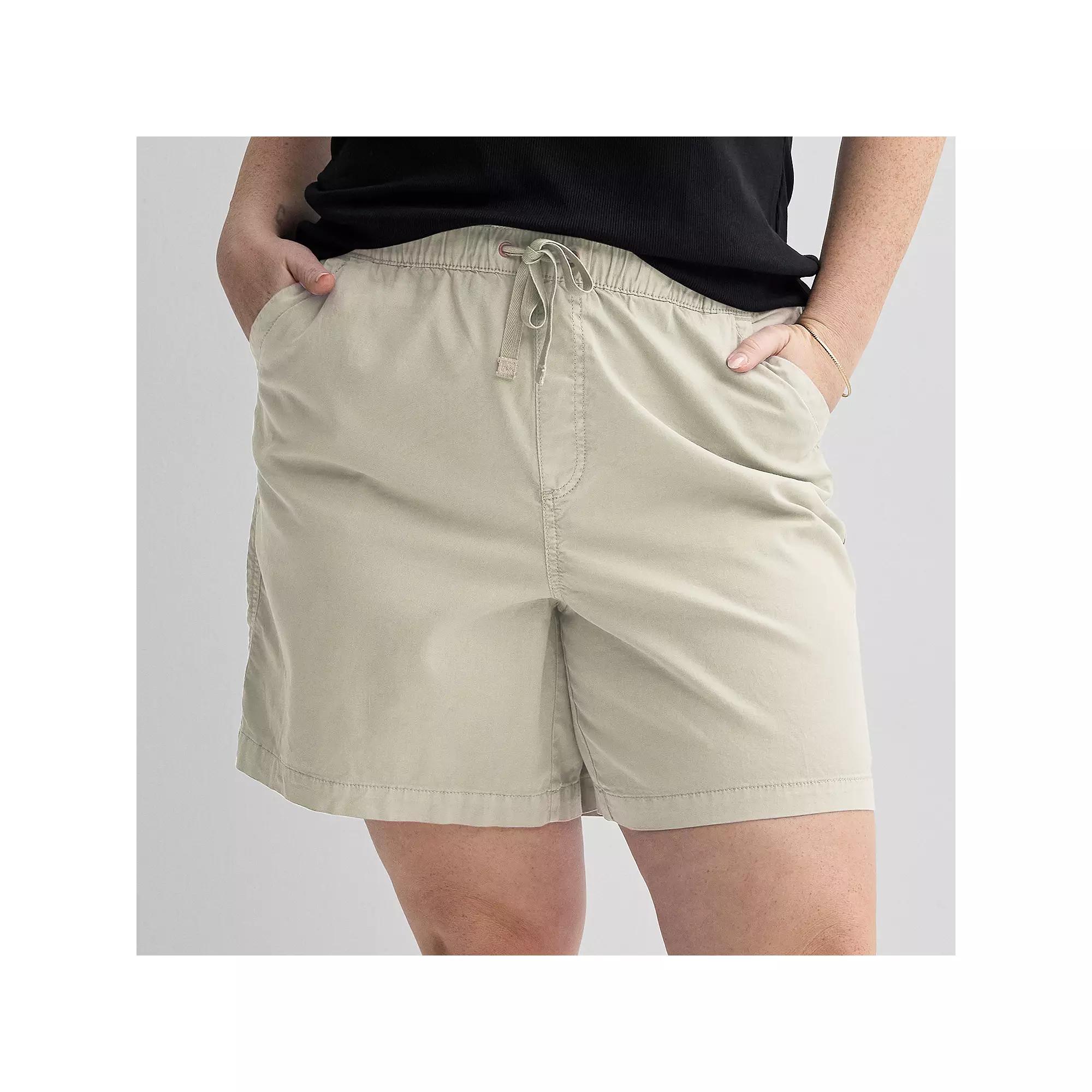 Plus Size Sonoma Goods For Life® Easy Paperbag Waist Bermuda Shorts, Women's, Size: 0X, Lanie Beige Product Image