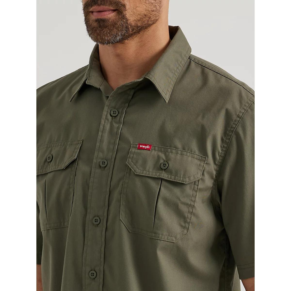 Men's Relaxed Stretch Poplin Shirt in Spring Olive Product Image
