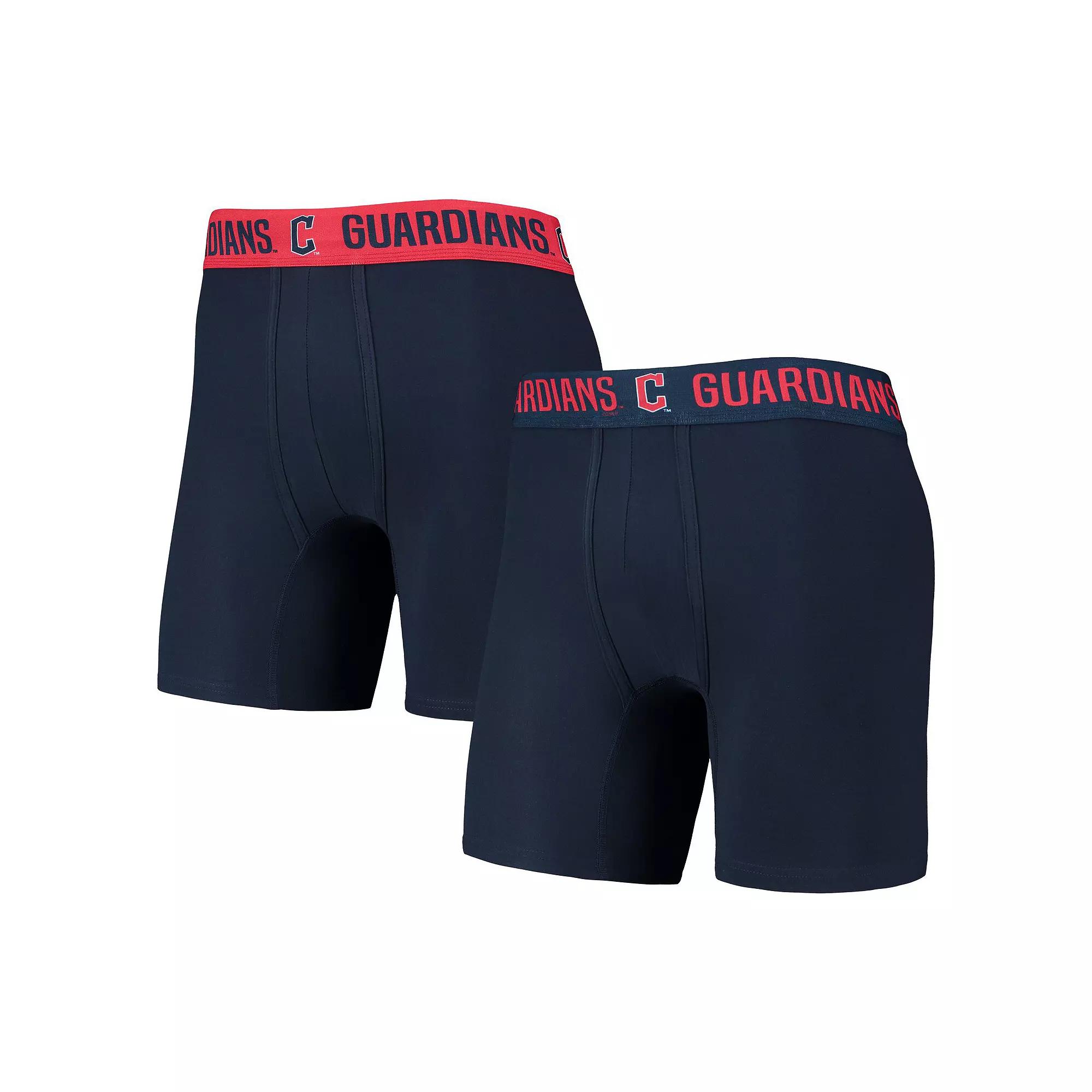 Men's Concepts Sport Navy/Red Cleveland Guardians Two-Pack Flagship Boxer Briefs Set,  Product Image