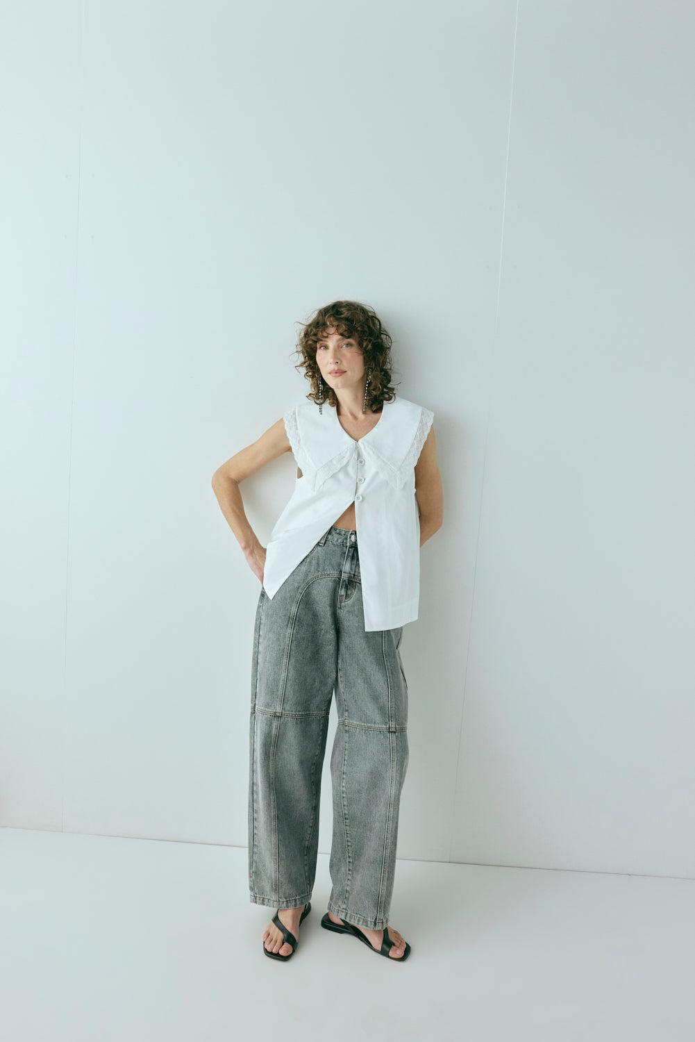 Zora Denim Jeans Washed Grey Product Image