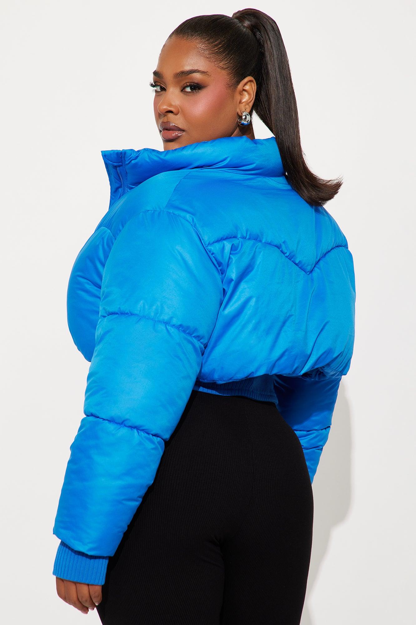 Rowan Cropped Puffer Jacket - CobaltBlue Female Product Image