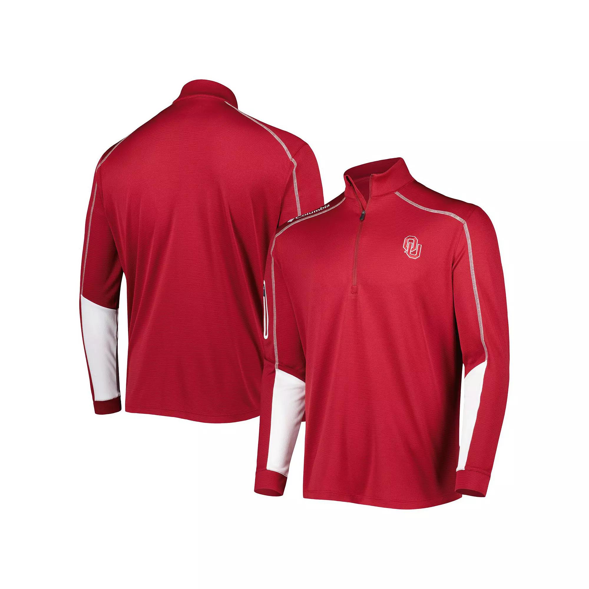 Men's Columbia Crimson Oklahoma Sooners Shotgun 2.0 Omni-Wick Quarter-Zip Jacket,  Product Image