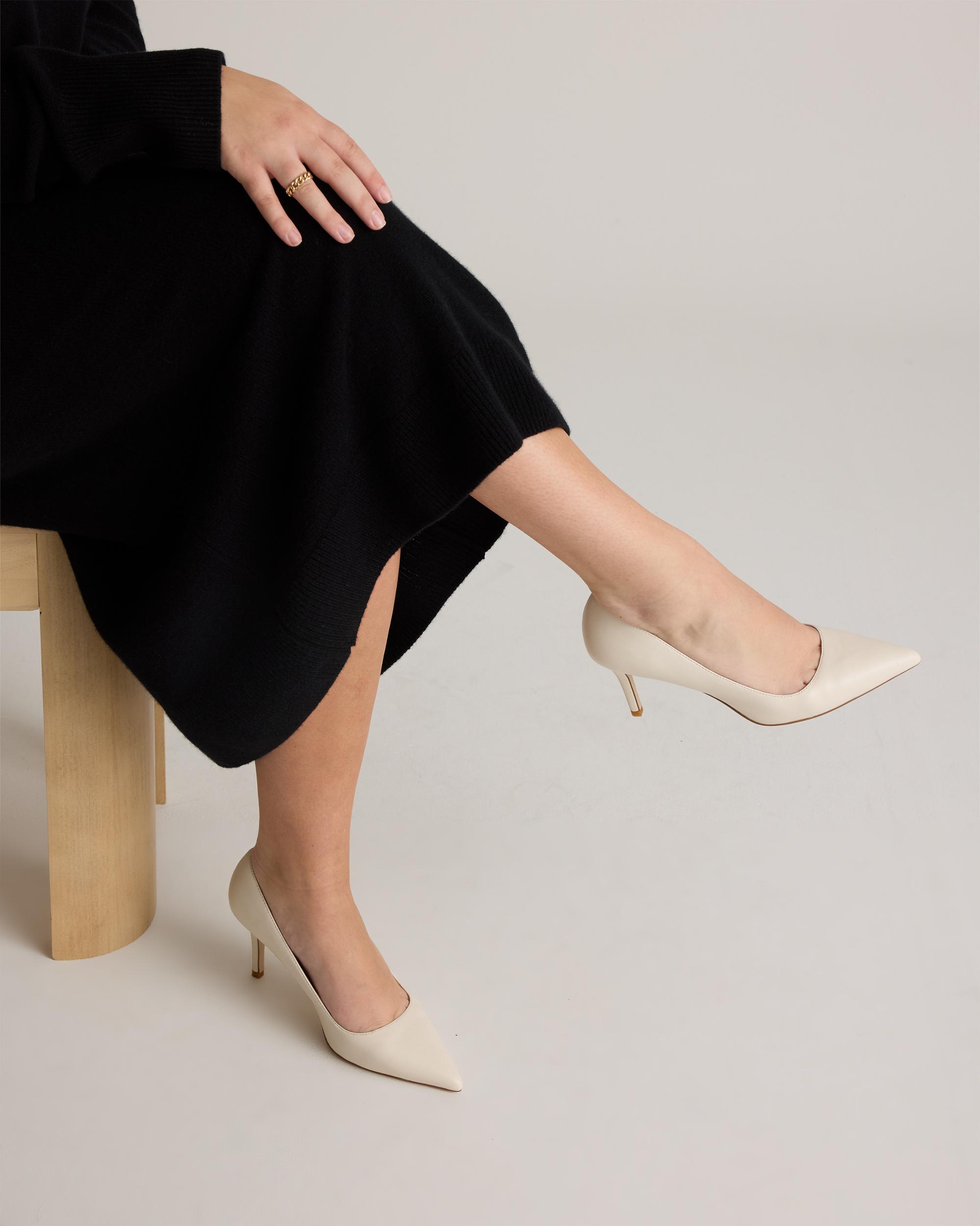 Quince | Women's Italian Leather 75mm Pointy Toe Pump Product Image