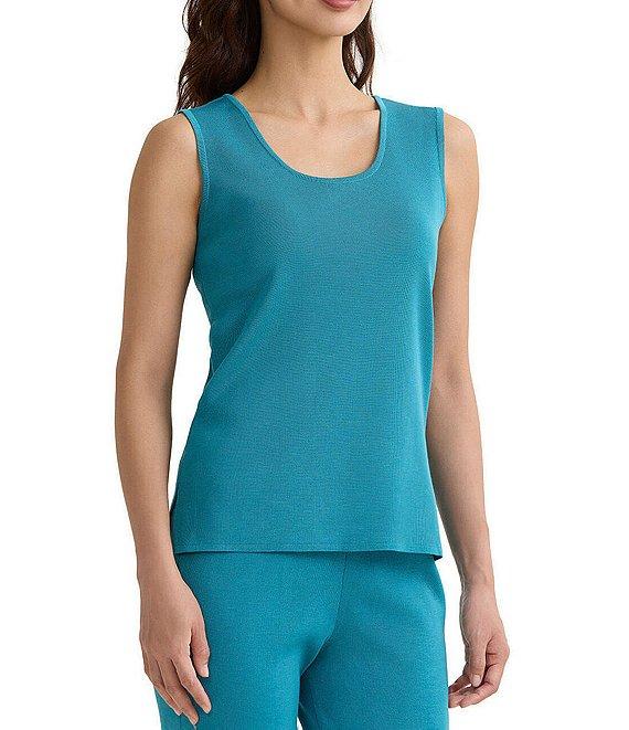 Ming Wang Knit Scoop Neck Sleeveless Tank Product Image