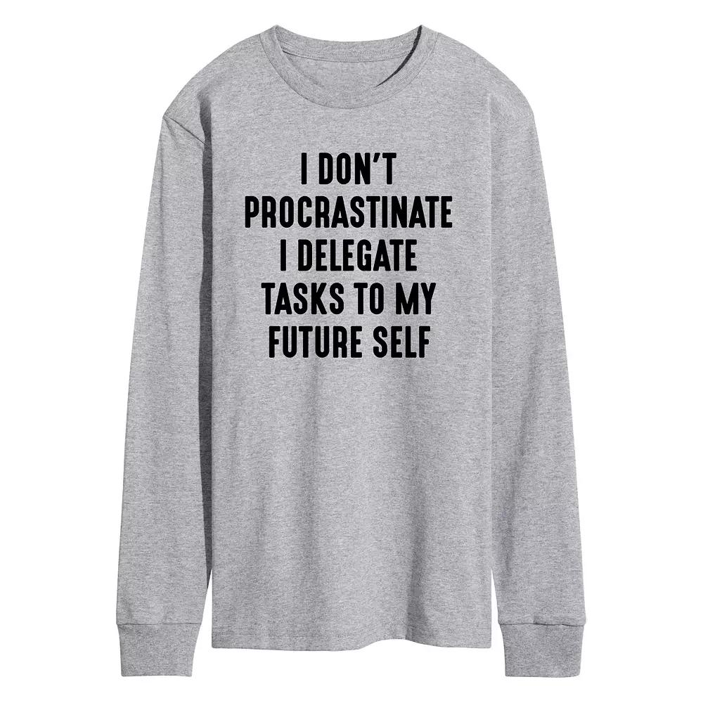 Men's I Don't Procrastinate Long Sleeve Graphic Tee,  Product Image