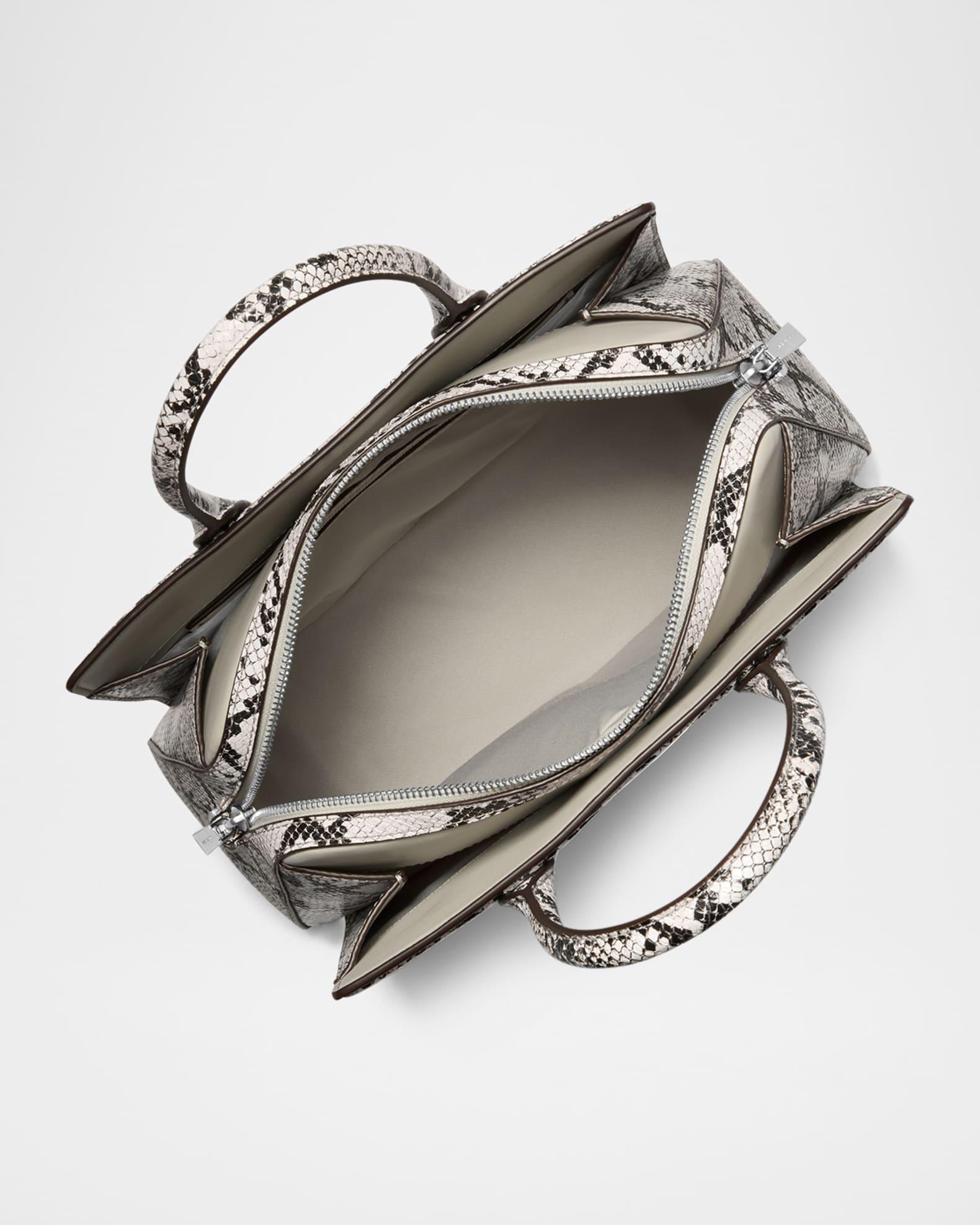 Laila Medium Snake-Print Leather Satchel Bag Product Image