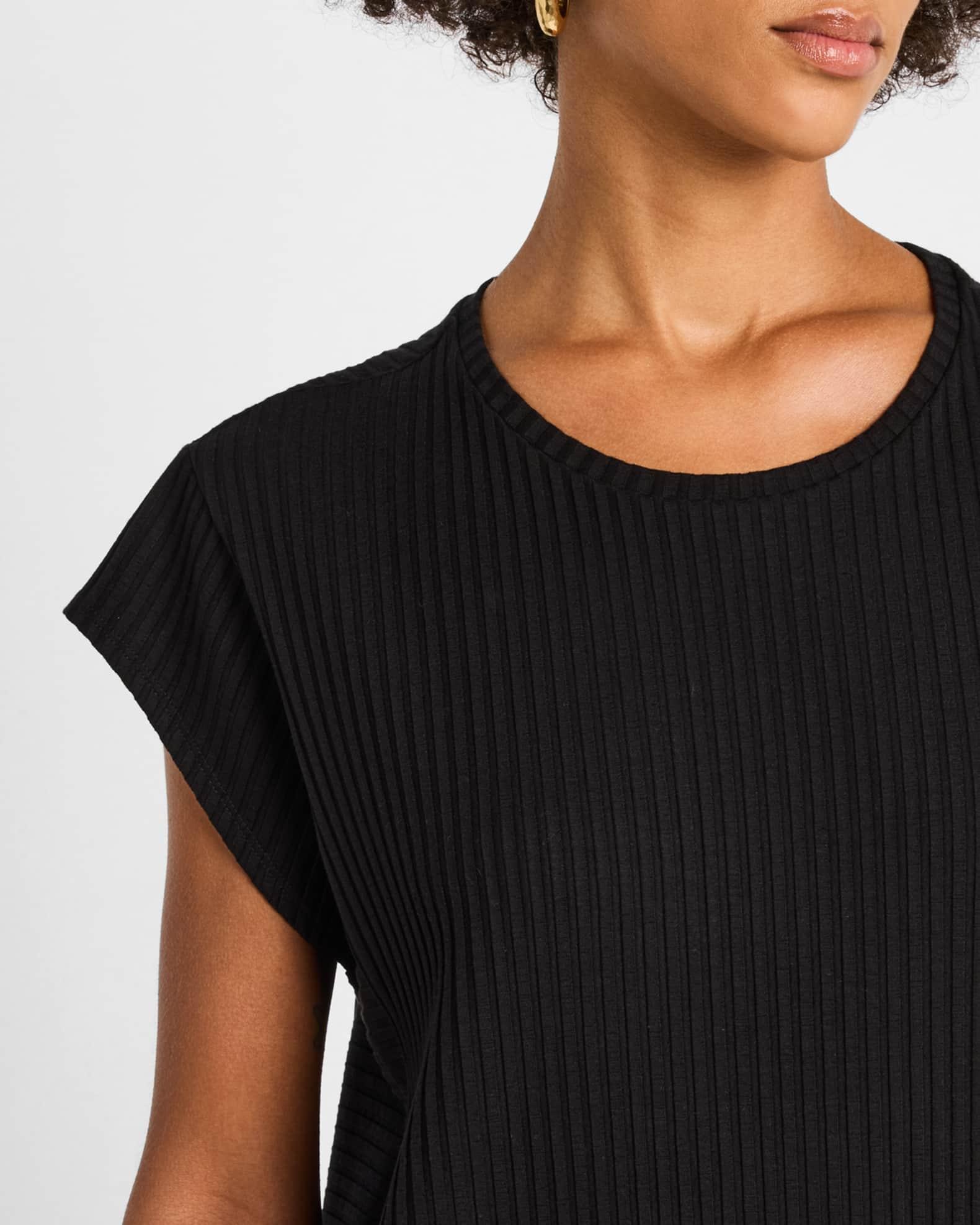 Petite Cap-Sleeve Stretch Rib Dress Product Image