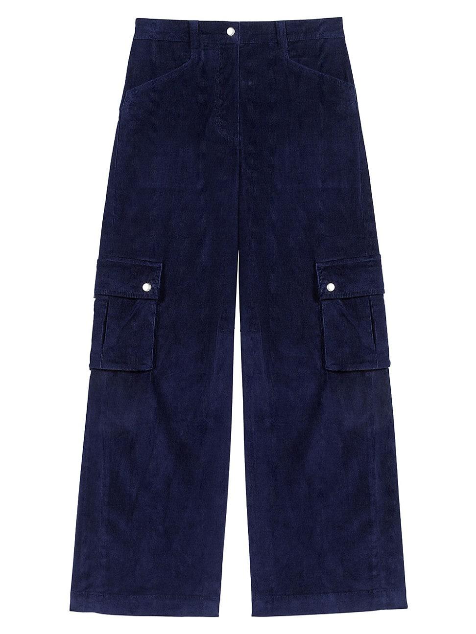 Womens Velour Cargo Trousers Product Image