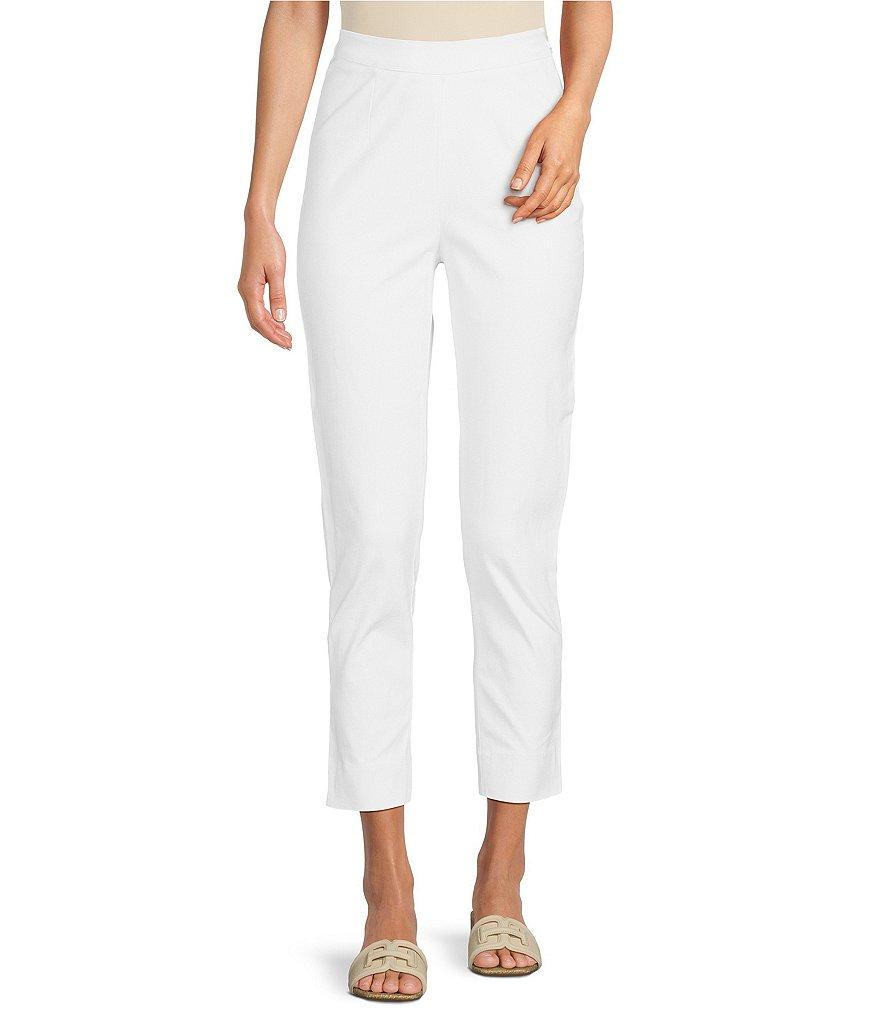 FRANCES VALENTINE Lucy Stretch Woven High Rise Slim Leg Trouser Pants Product Image