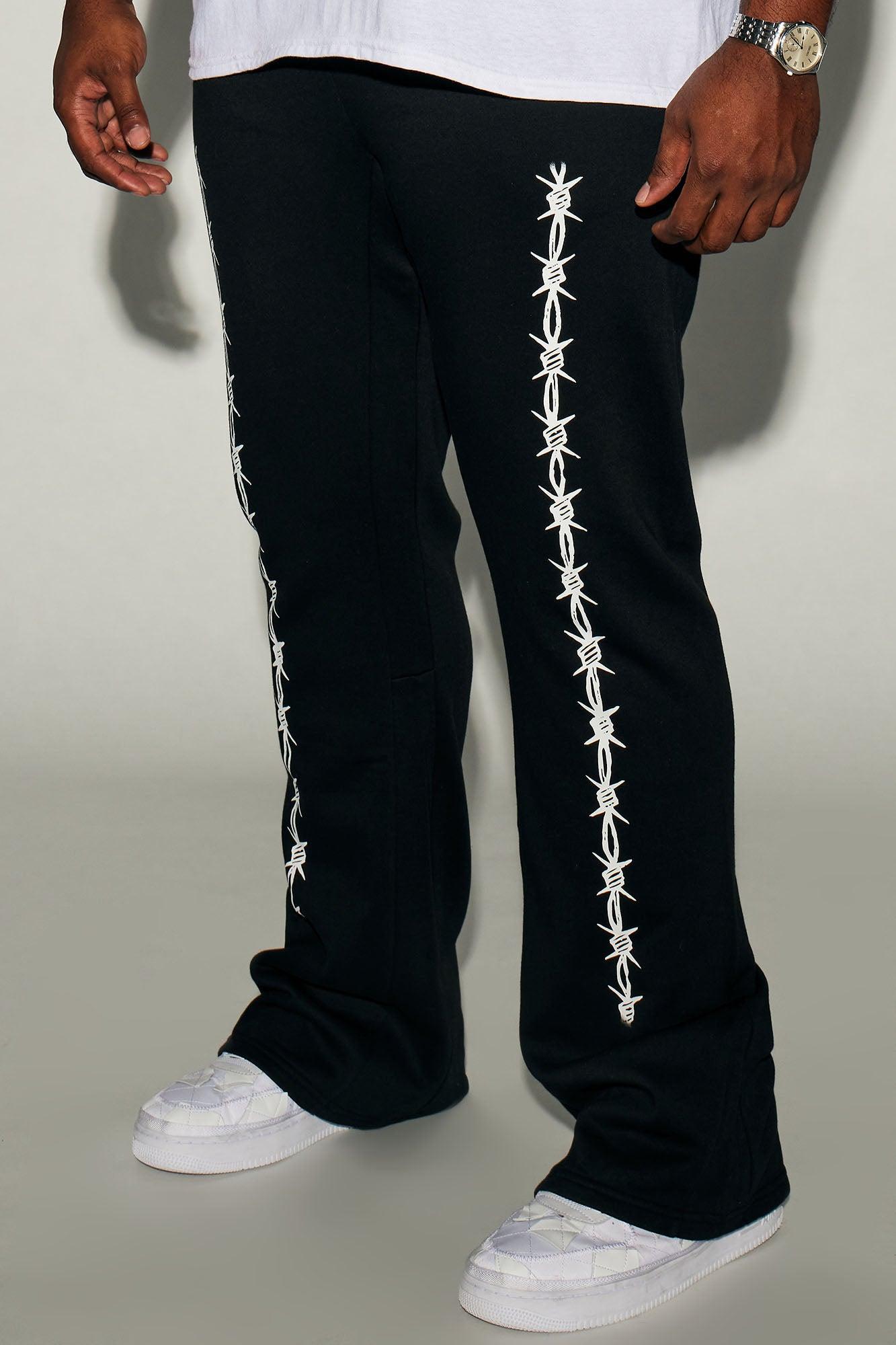 Barbwire Flared Sweatpants - Black Product Image