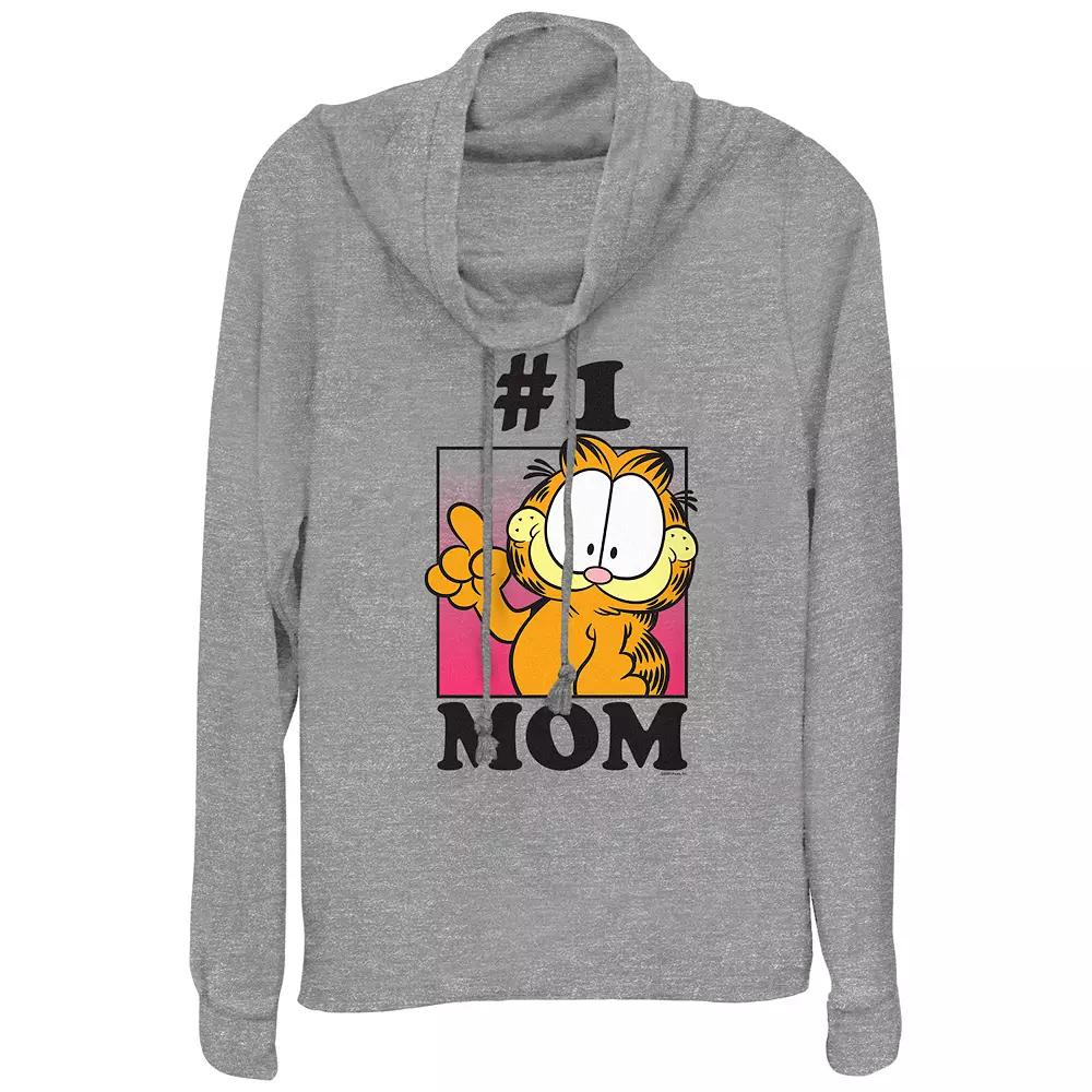 Women's Garfield #1 Mom Cowlneck Graphic Lightweight Long Sleeve,  Product Image