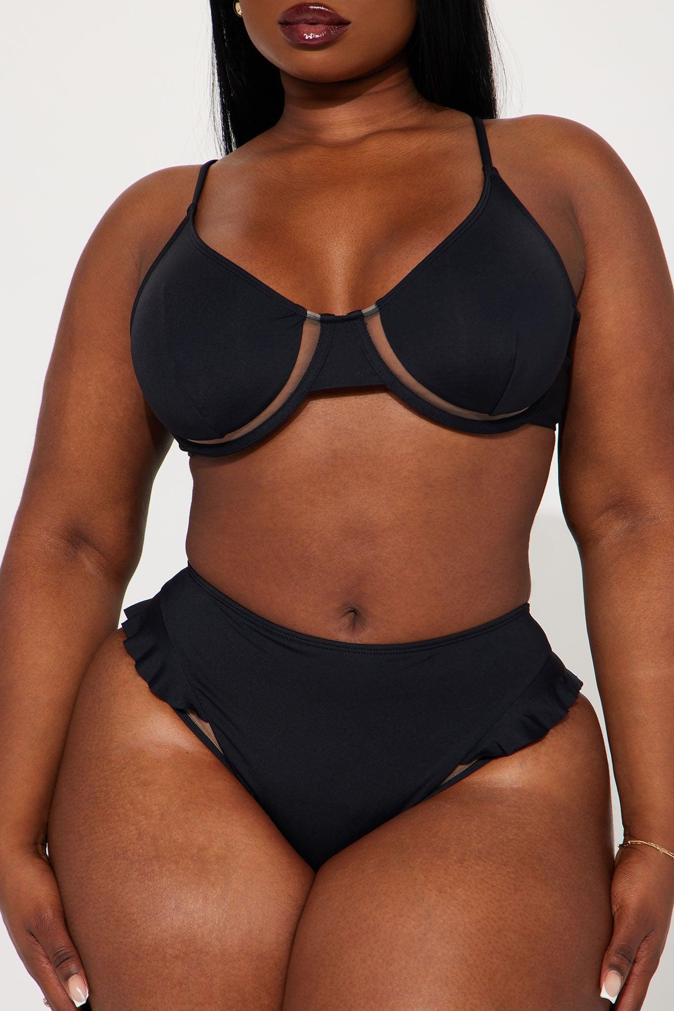 Megan Mesh Cutout 2 Piece Bikini - Black Product Image