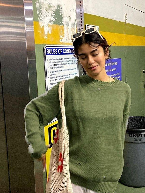 Oversized Skeleton Knit Sweater Product Image