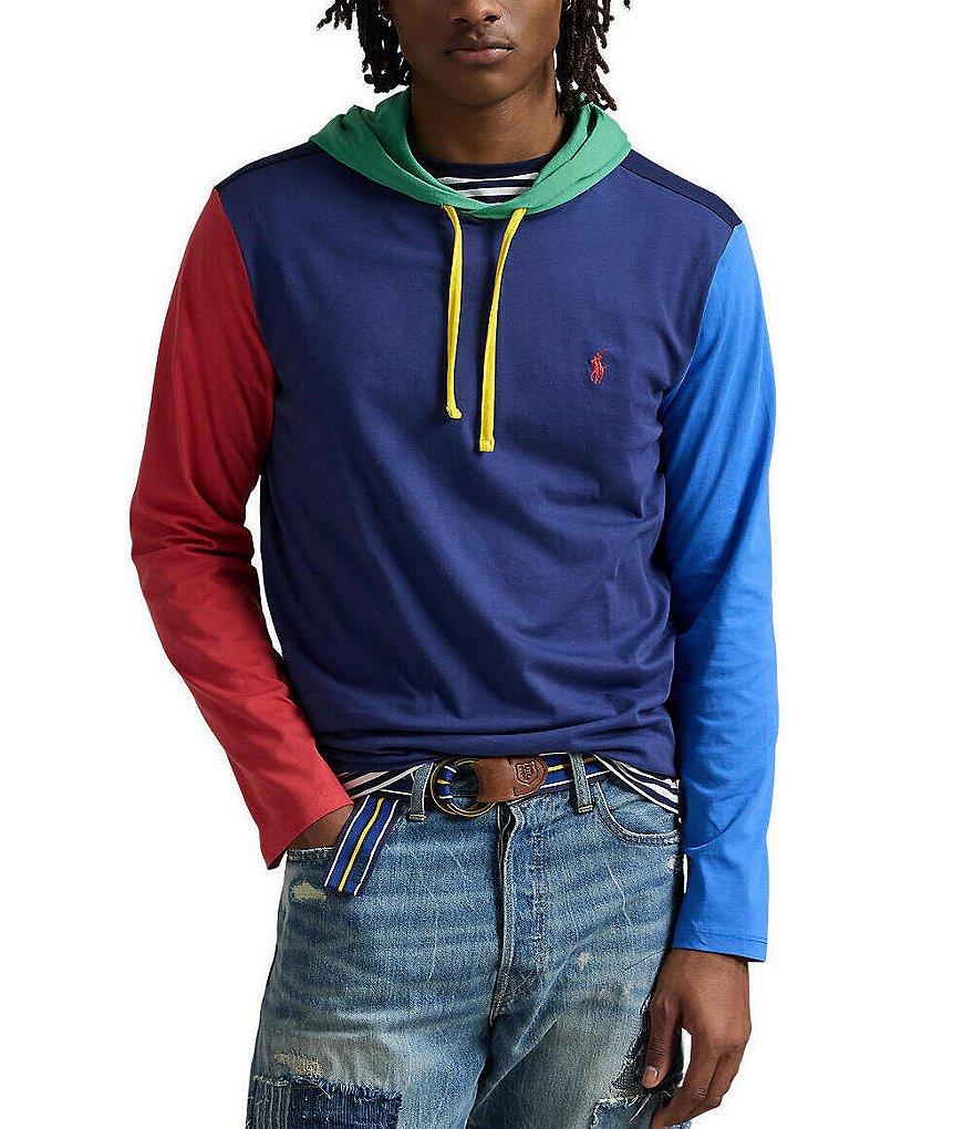 Polo Ralph Lauren Color Block Long Sleeve Hoodie T-Shirt Product Image