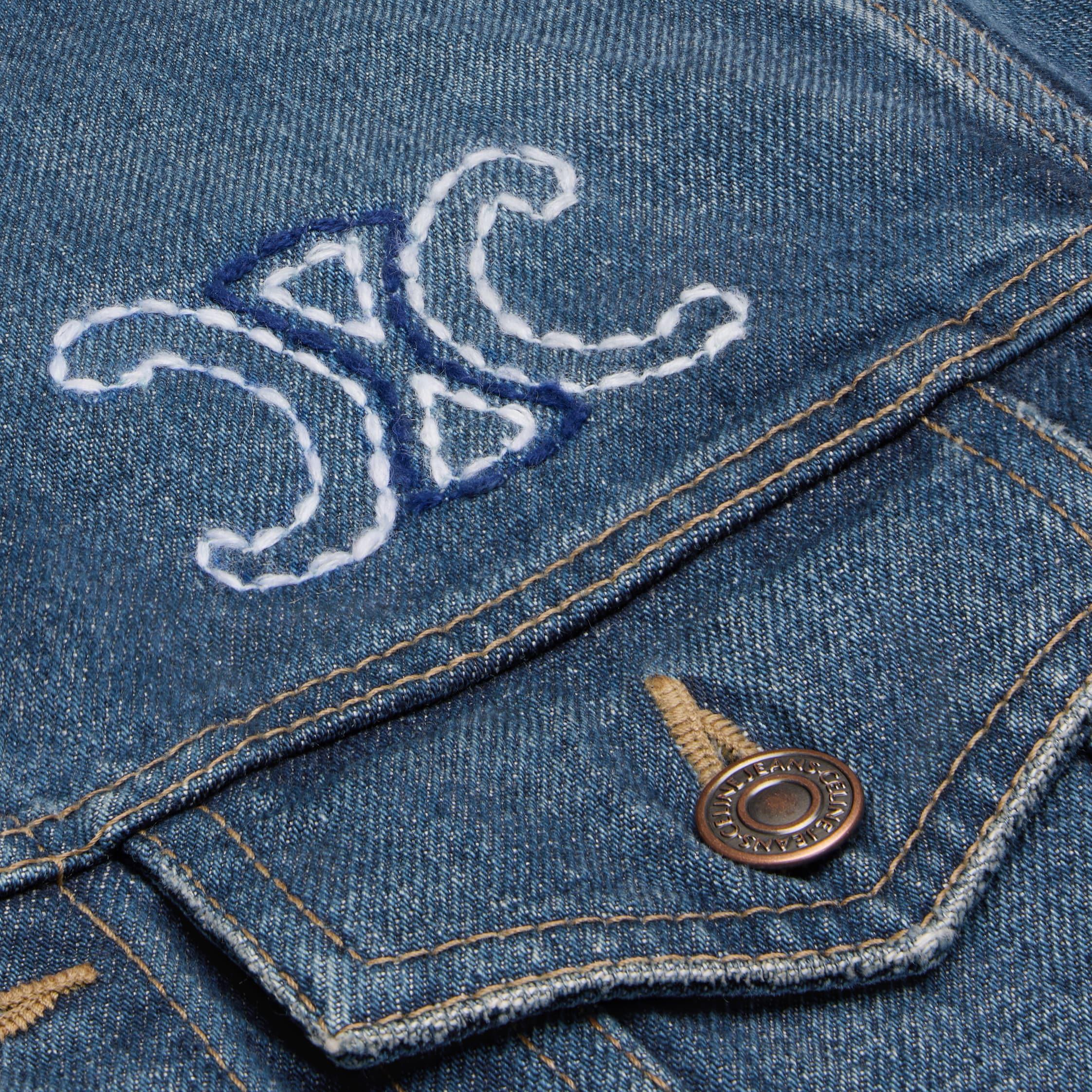 Trucker jacket in dark union wash denim Product Image