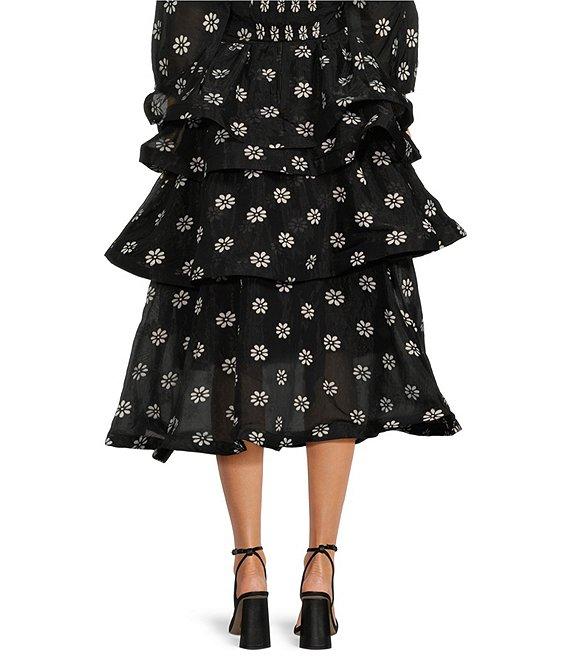 Buru Teagan Tiered Floral Coordinating Midi Skirt Product Image