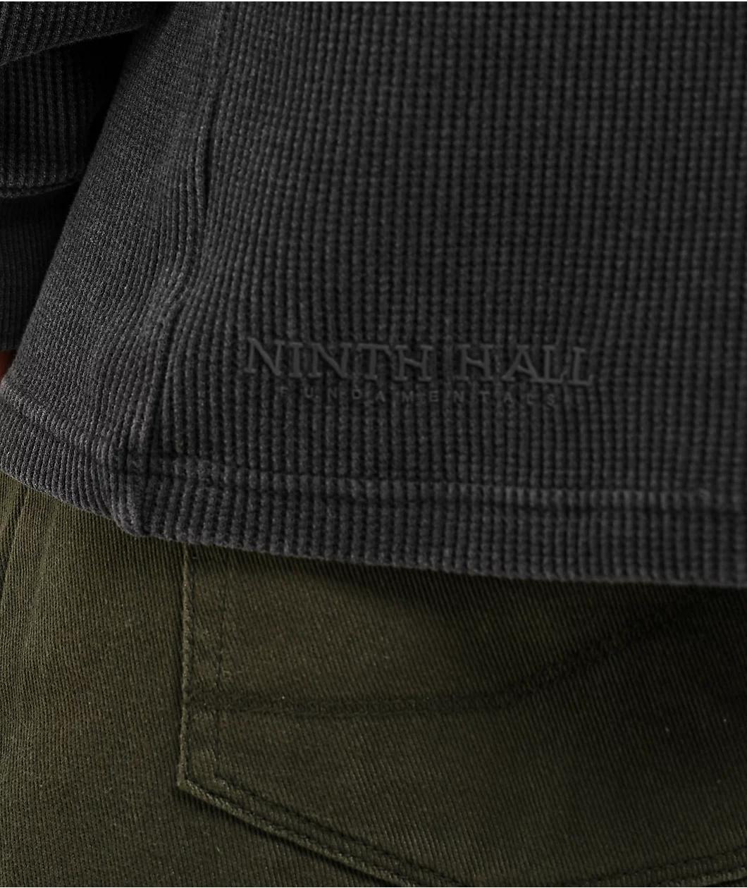 Ninth Hall Fundamentals Ash Wash Boxy Thermal Long Sleeve T-Shirt Product Image