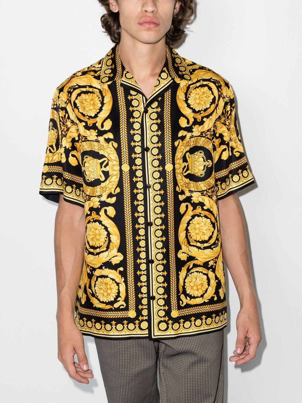Barocco print silk shirt Product Image
