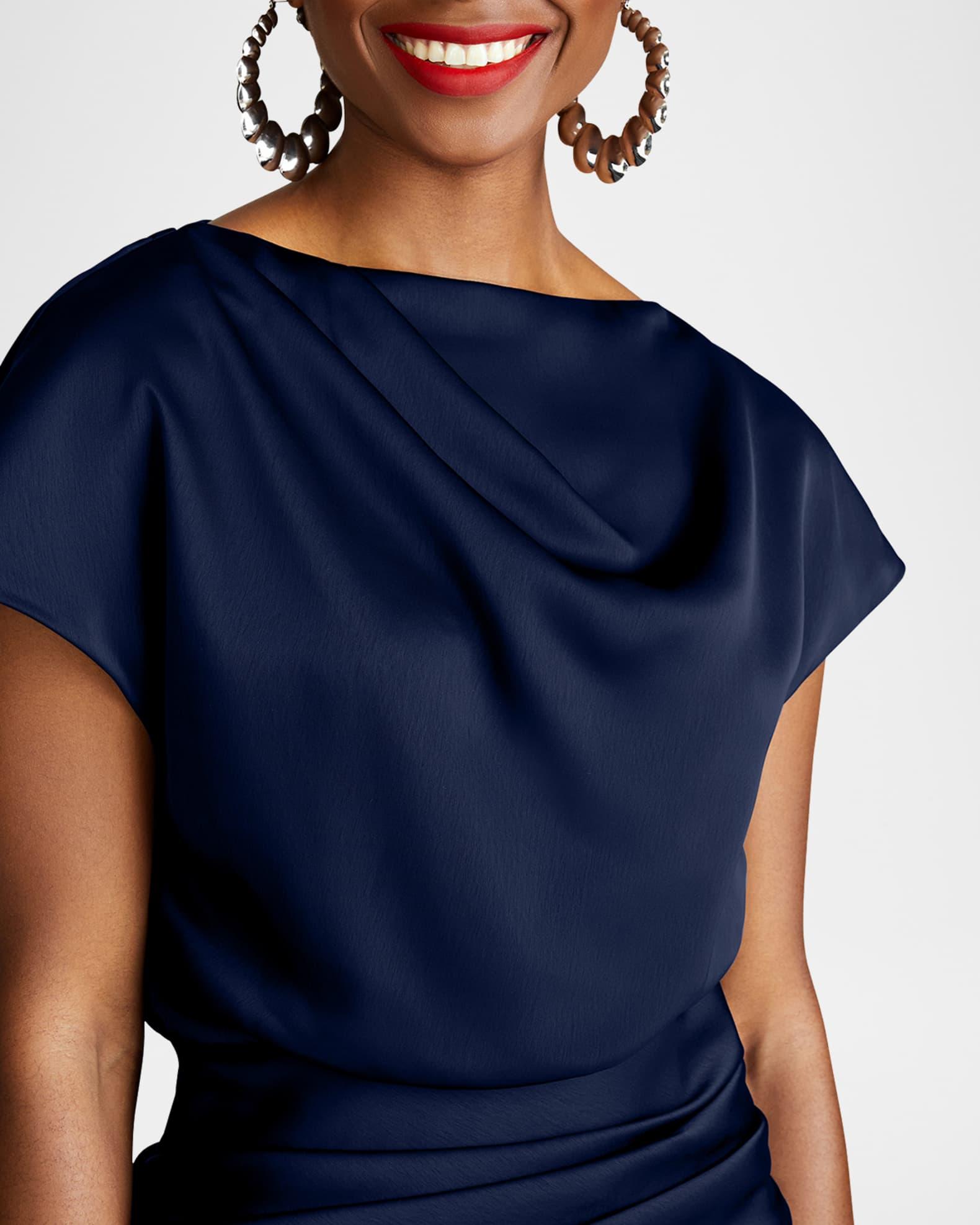 Draped Satin Trumpet Gown Product Image