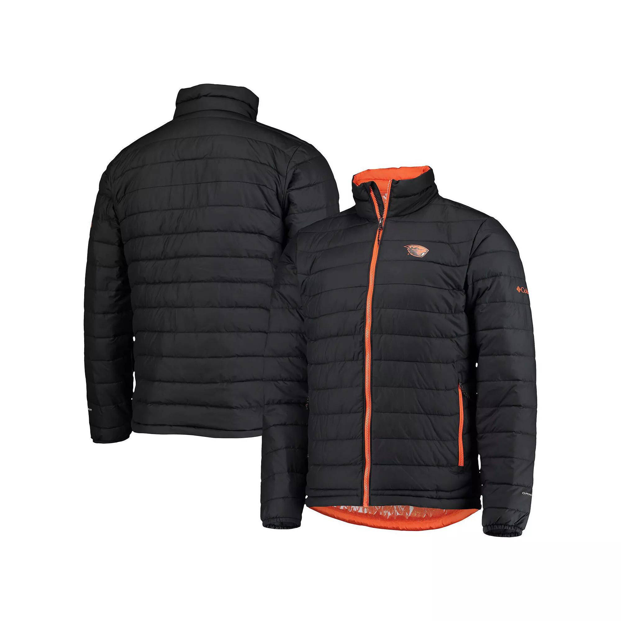 Men's Columbia Black Oregon State Beavers Powder Lite Omni-Heat Reflective Full-Zip Jacket, Size: XL Product Image