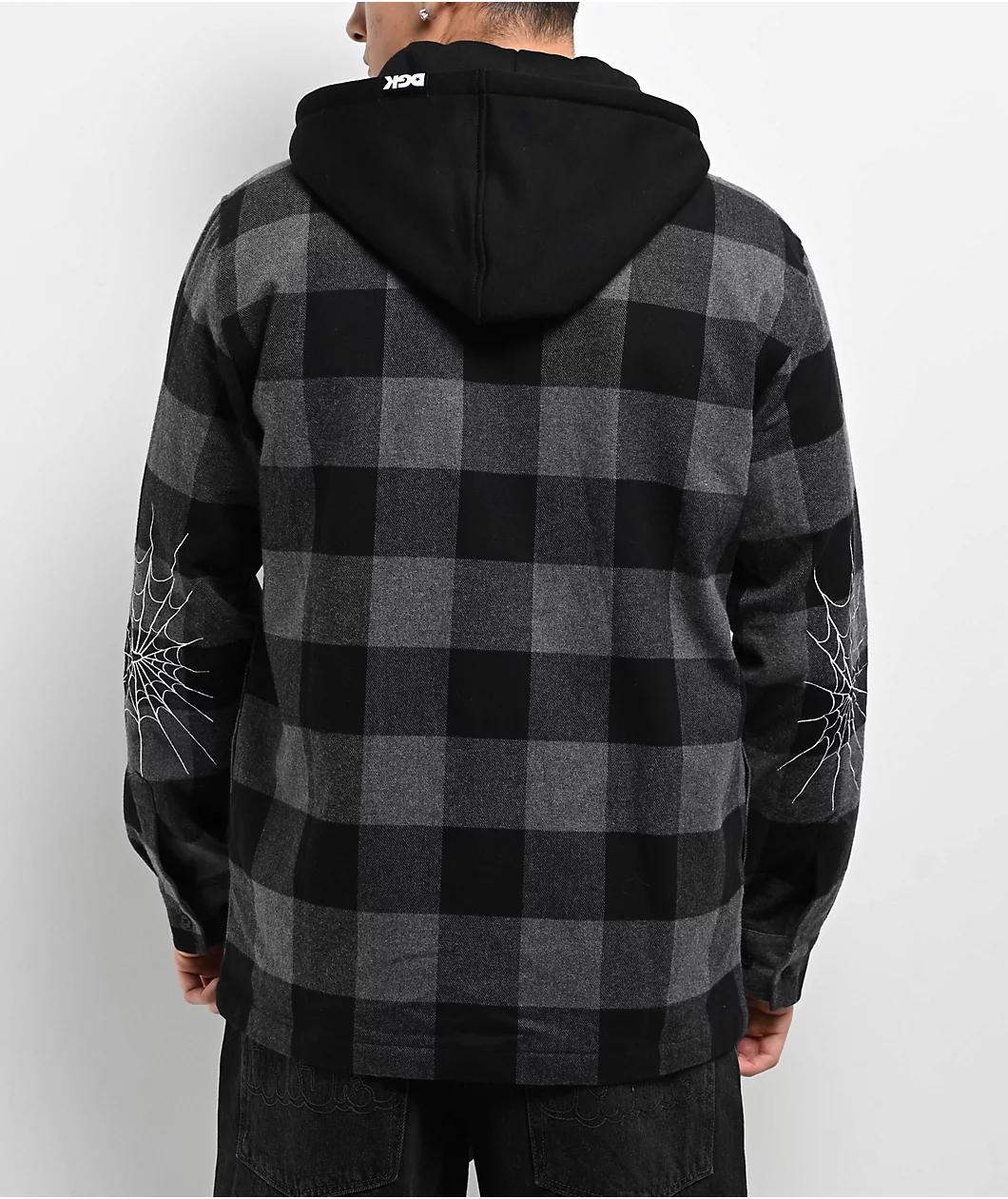 DGK Monterey Black Hooded Flannel Jacket Product Image