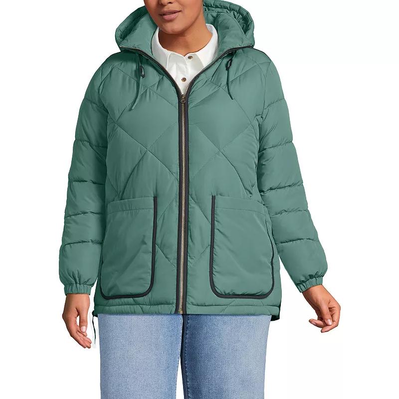 Plus Lands' End FeatherFree Insulated Hooded Quilted Jacket, Women's,  Product Image