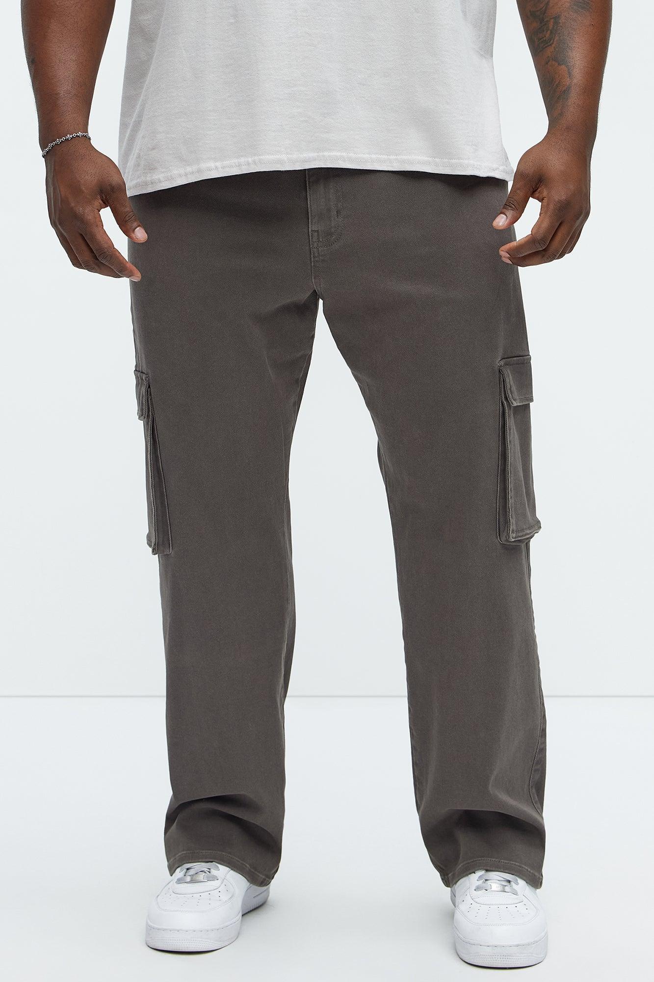 Classic Straight Cargo Jeans - Charcoal Product Image