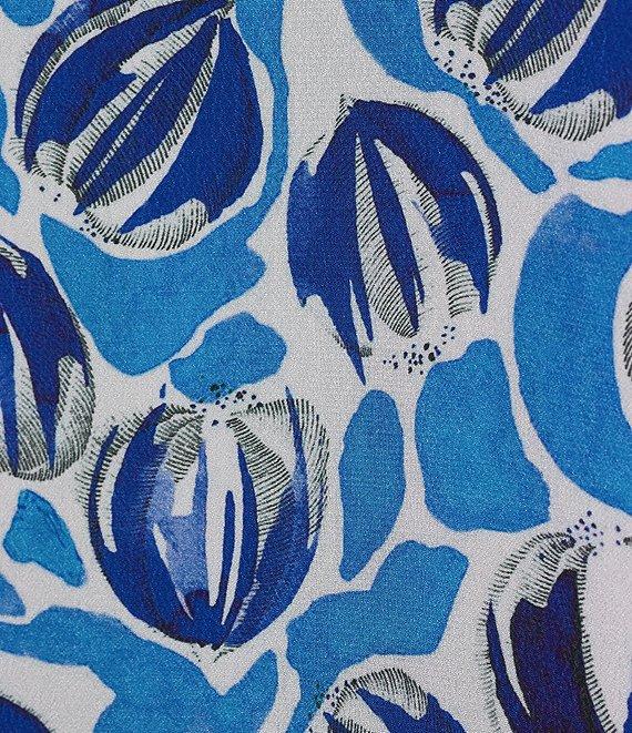 APNY Woven Printed Split V-Neck Long Sleeves Blouse Product Image