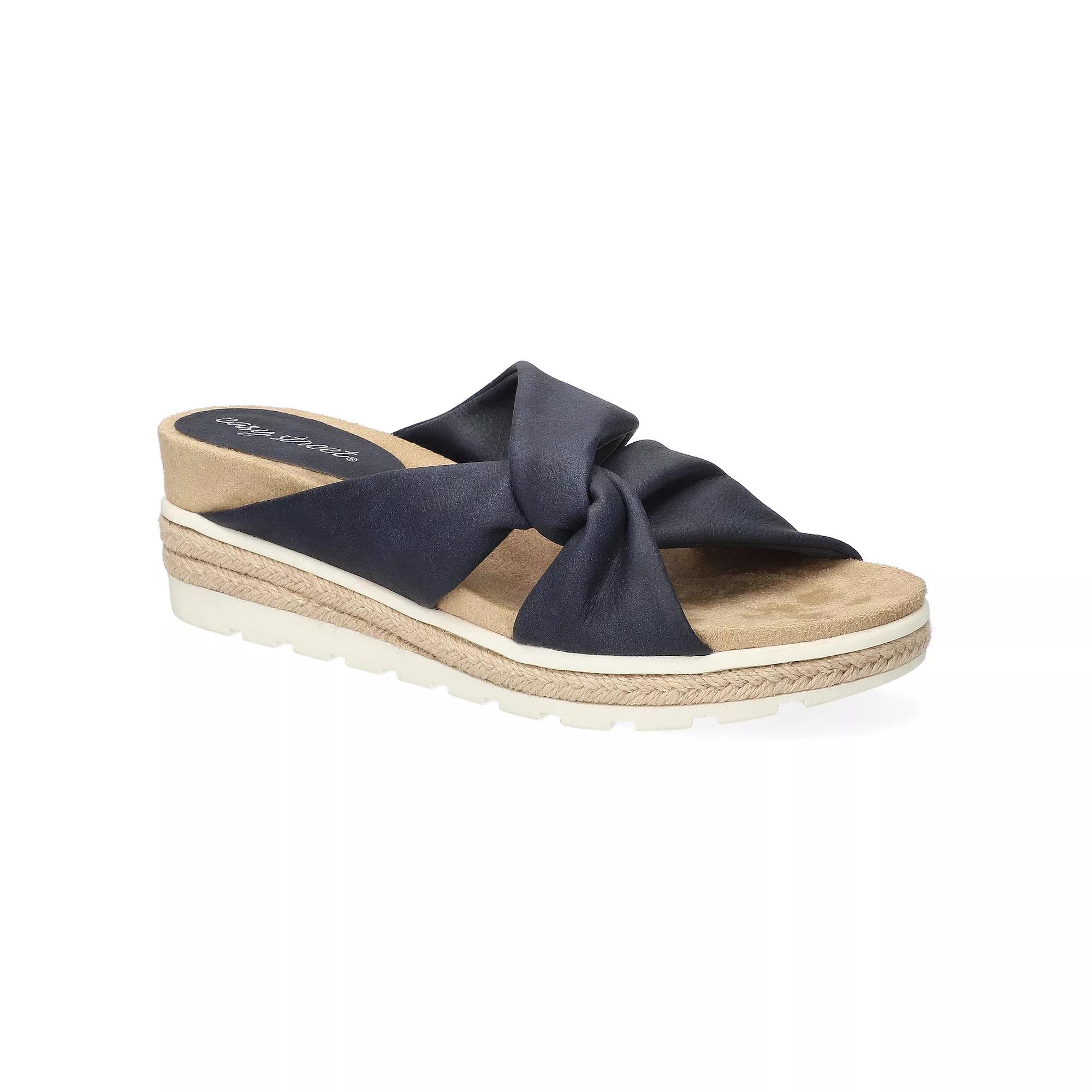 Easy Street Ja Knotted Wedge Women's Slide Sandals,  Product Image