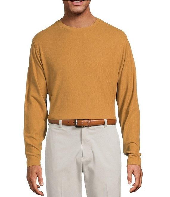 Roundtree & Yorke Long Sleeve Solid Waffle Crewneck Pullover Product Image