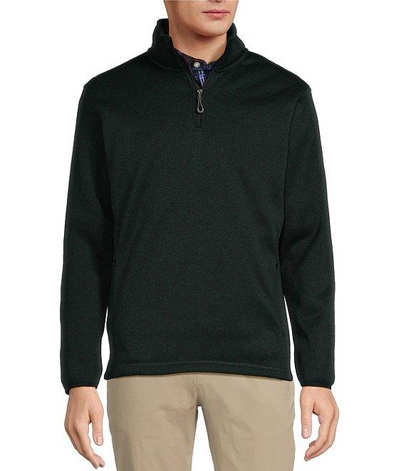 Roundtree & Yorke Long Sleeve Solid Sweater Fleece Quarter-Zip Pullover Product Image