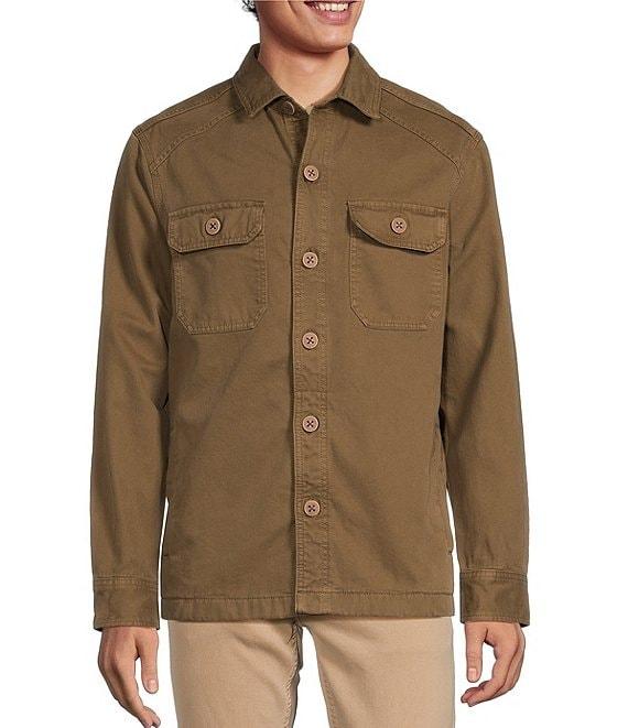 Rowm The Rambler Long Sleeve Garment Dyed Canvas Solid Shirt Jacket Product Image