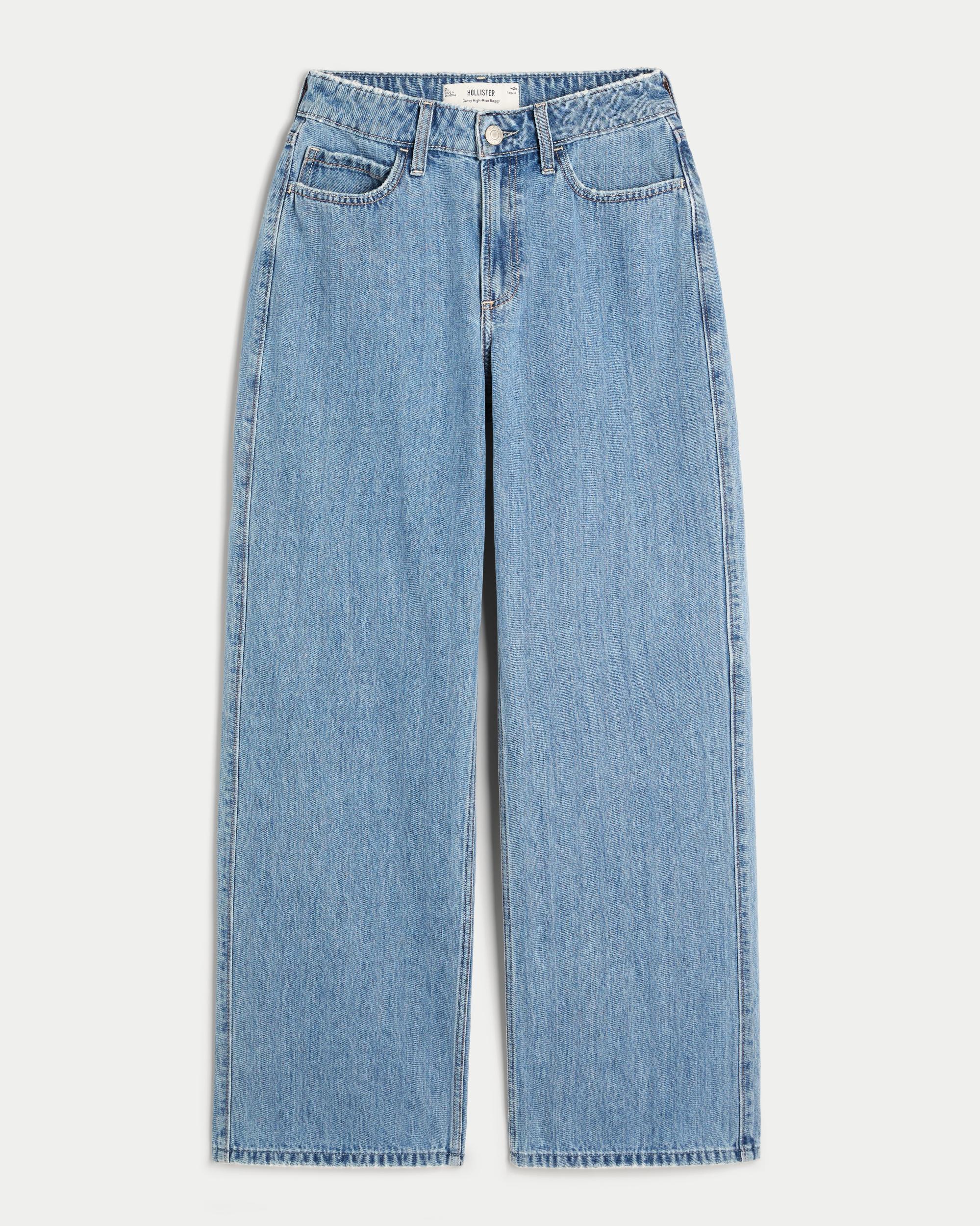 Curvy High-Rise Medium Wash Baggy Jeans Product Image