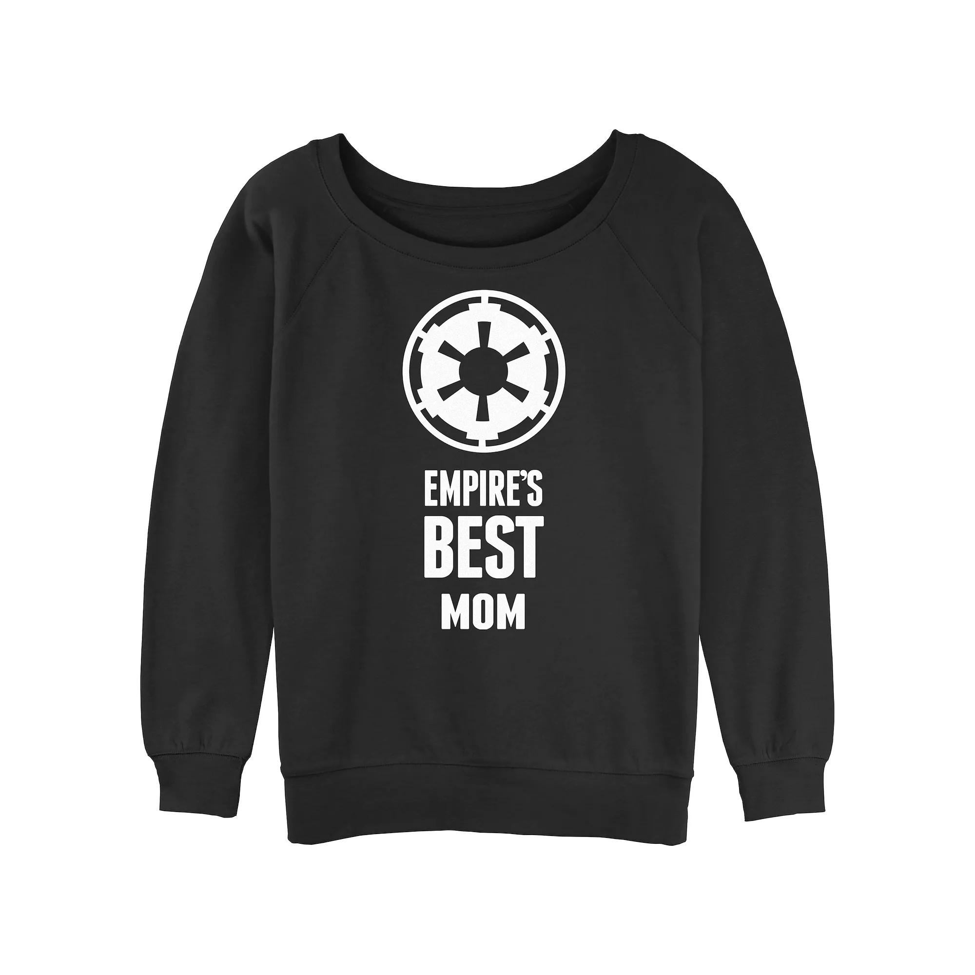 Juniors' Star Wars Empire's Best Mom Empire Logo Slouchy Terry Pullover, Girl's, Size: Large, Black Product Image