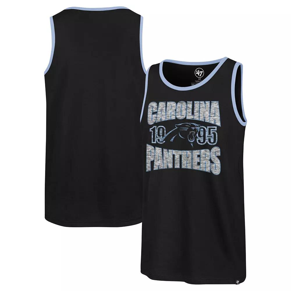 Men's '47 Black Carolina Panthers Upload Franklin Tank Top,  Product Image