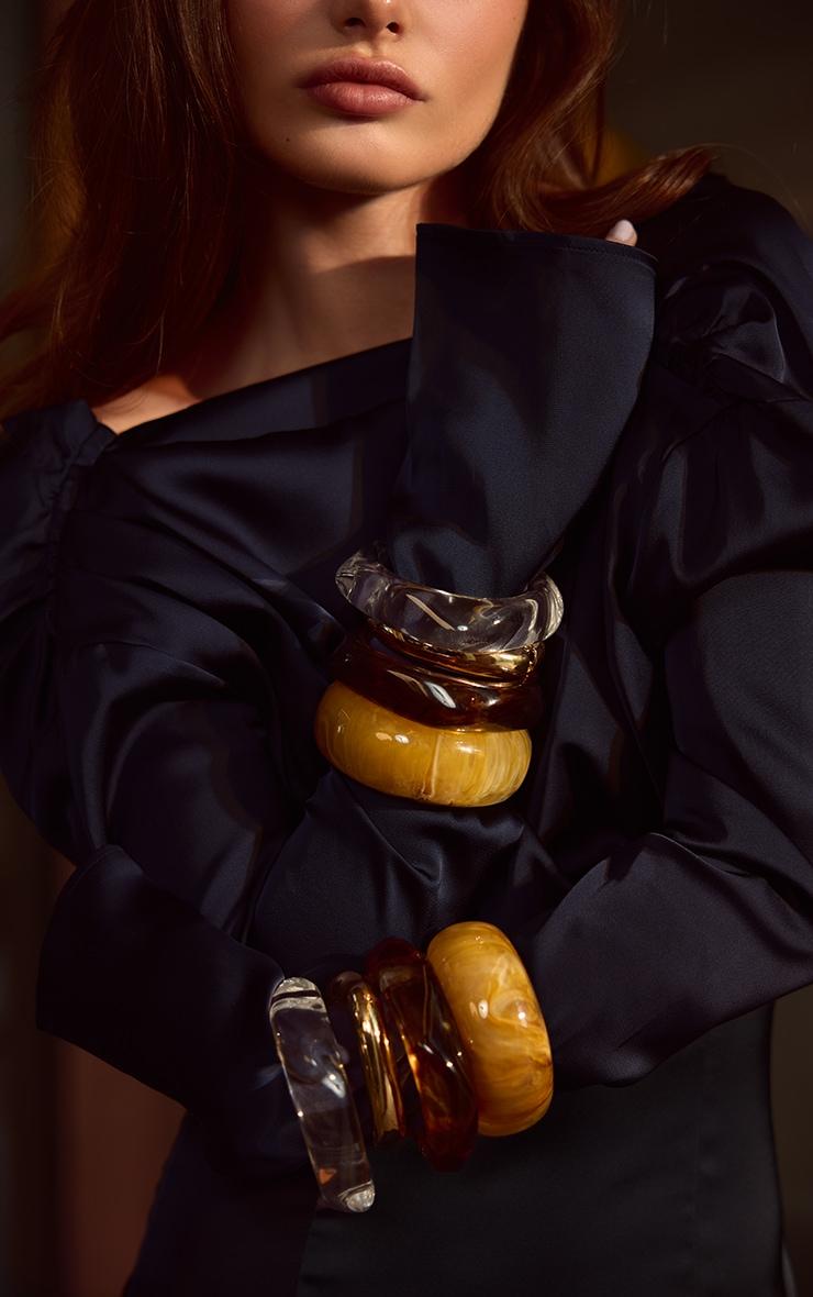 Butter Yellow Brown Resin Bangle Multipack Product Image