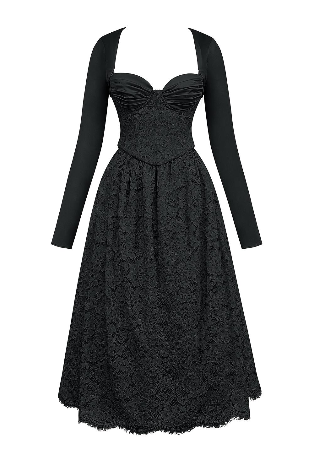 Duchess  black lace corset, skirt and bolero - sale Product Image
