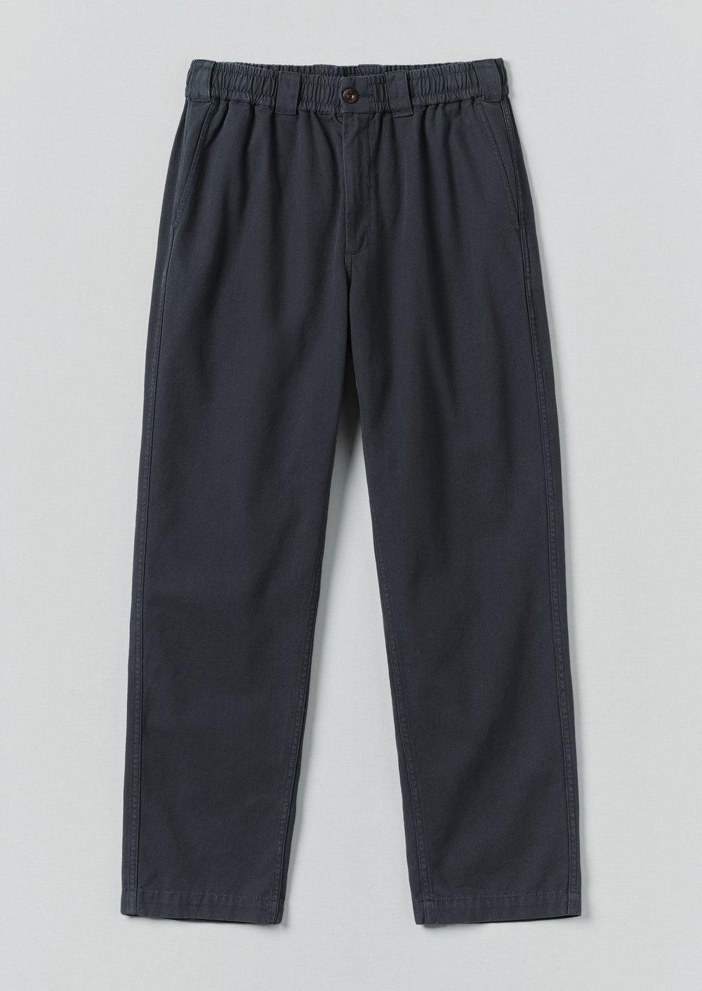 Cotton Canvas Elasticated Pants | Prussian Blue Product Image