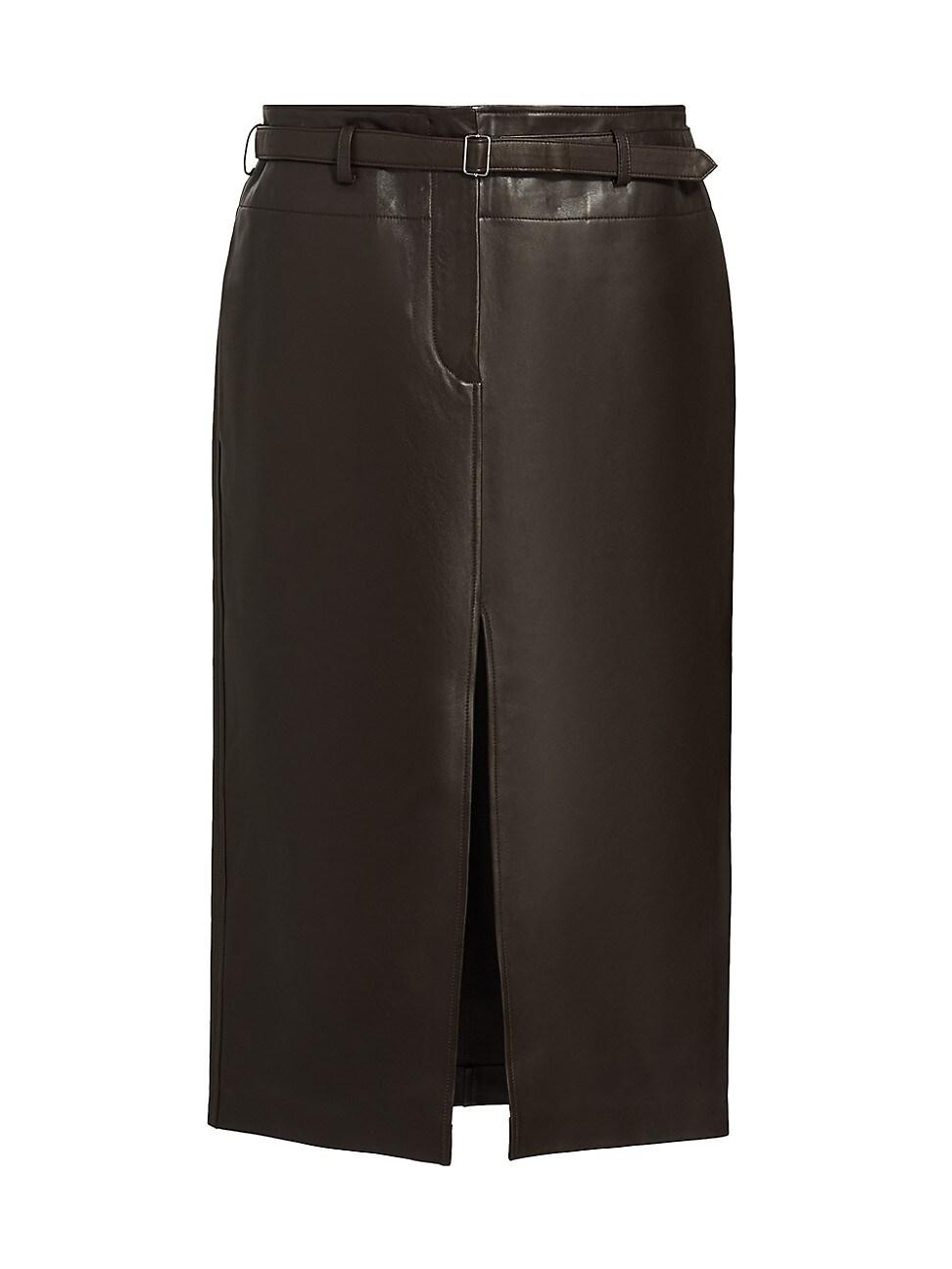Womens Leather Belted Pencil Skirt Size 0 Product Image