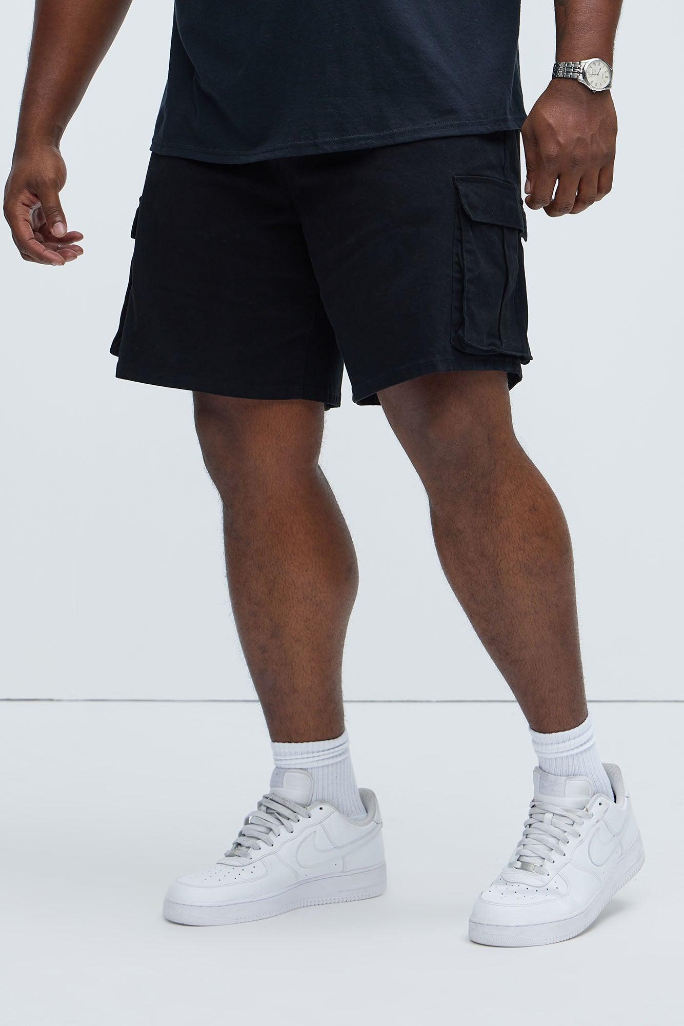 Twill Volley Cargo Shorts - Black Product Image