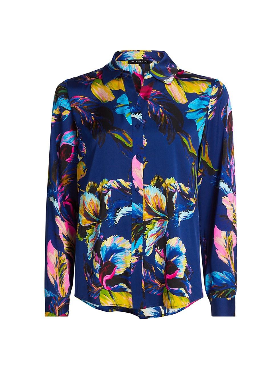 Womens The Madeline Daphne Garden Floral Silk Shirt Product Image