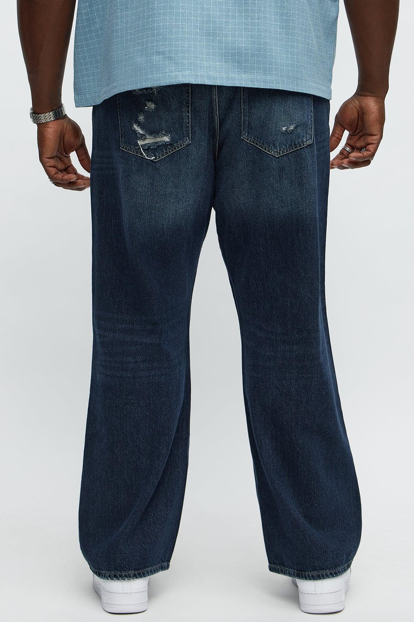Breezy Distressed Straight Jeans - Dark Wash Product Image