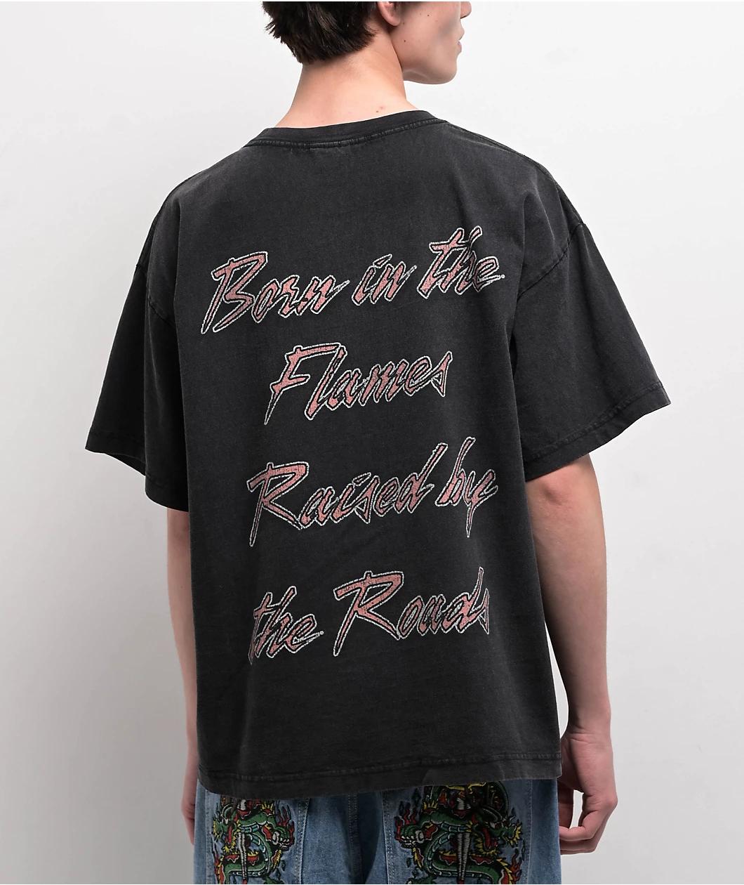 Ninth Hall Born In Flames Black Wash T-Shirt Product Image