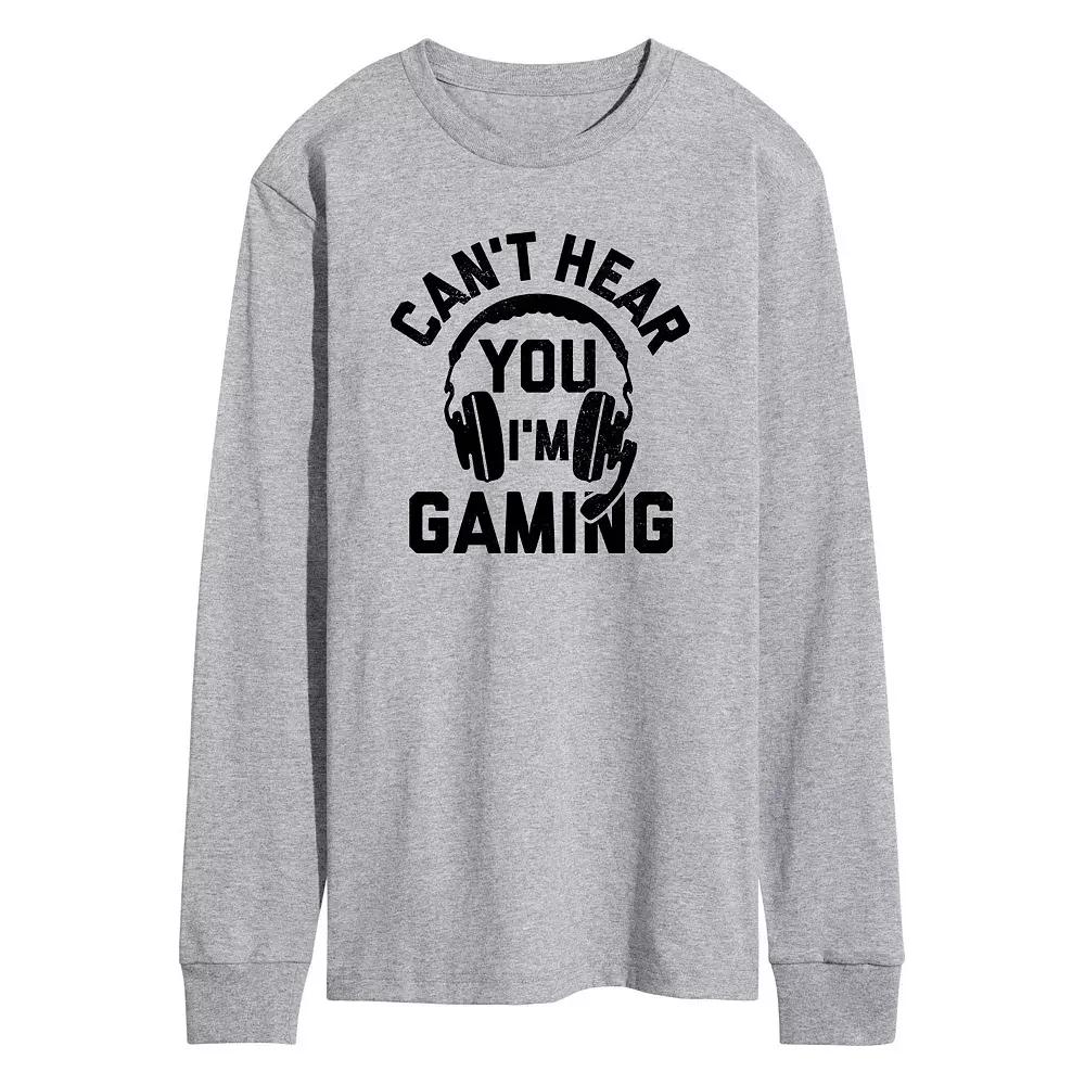 Men's Can't Hear You Gaming Long Sleeve Graphic Tee,  Product Image
