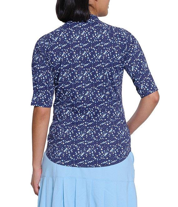 Sport Haley Tempo Printed Mock Neck Elbow Sleeve Top Product Image