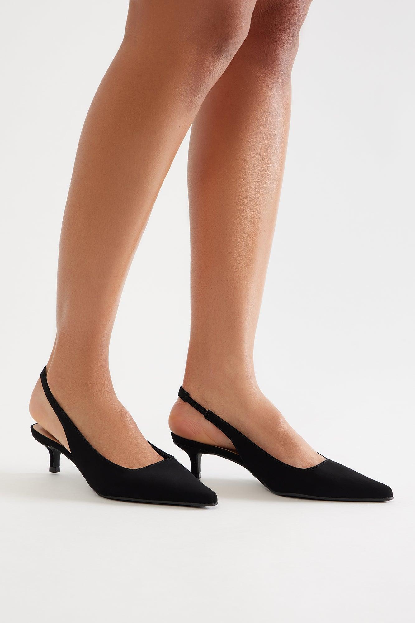 Rora Kitten Heel Pumps - Black Product Image
