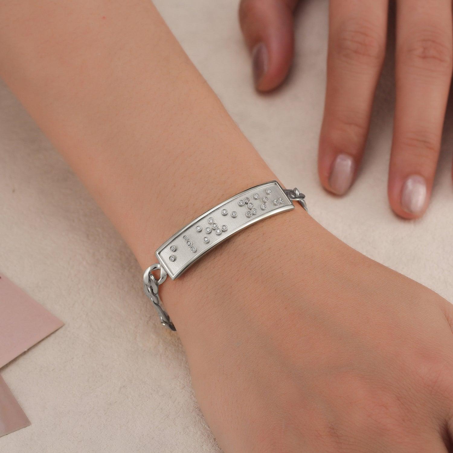 Touchstone I Love You ID Link Bracelet in Silver Product Image