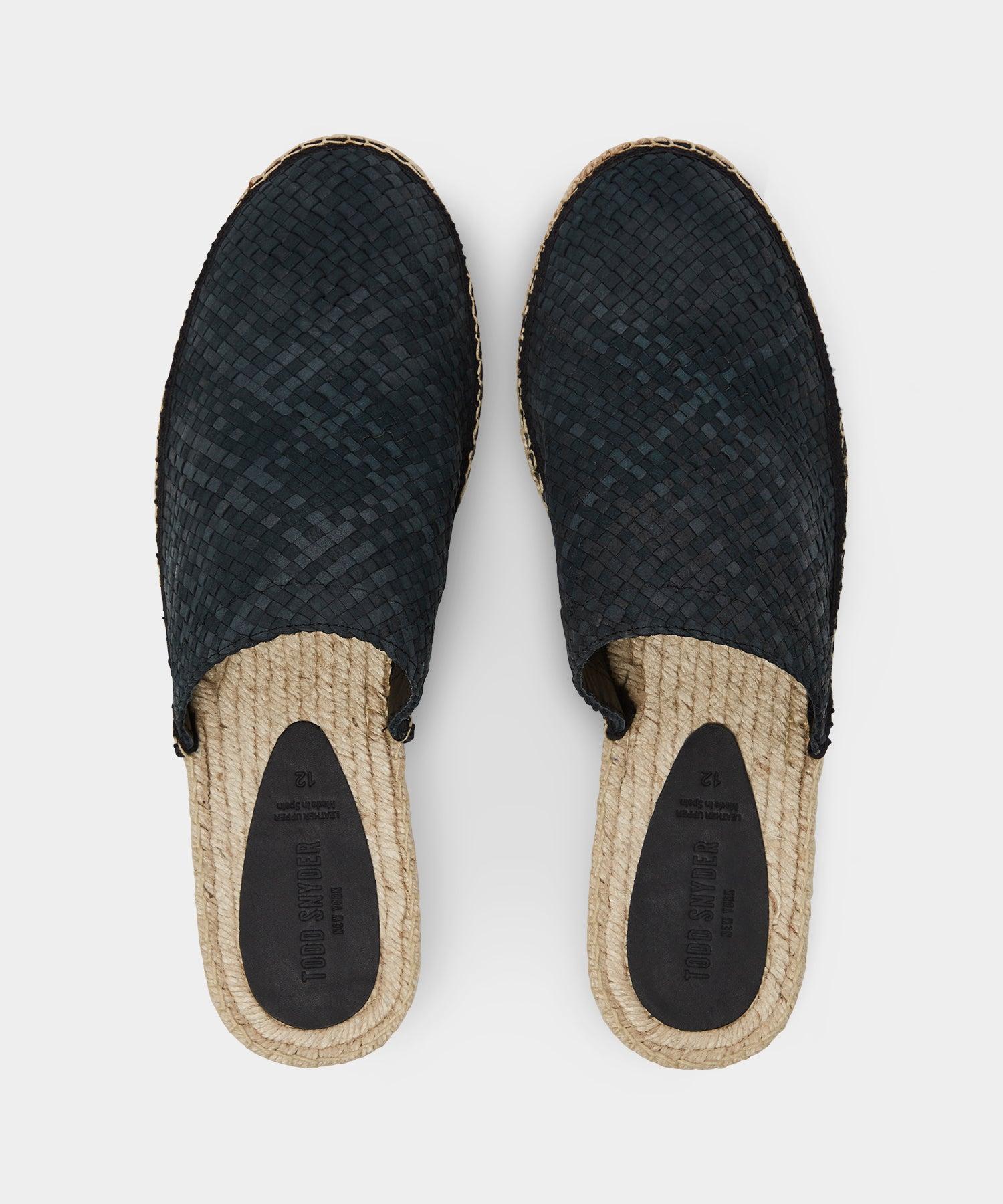 Woven Leather Espadrille Mule Product Image