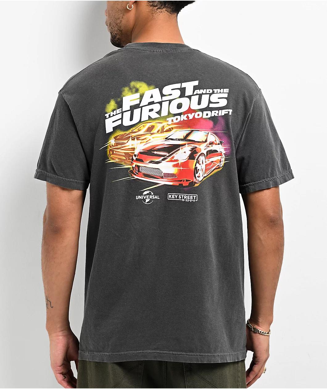 Key Street x Fast & Furious Tokyo Drift Black Wash T-Shirt Product Image